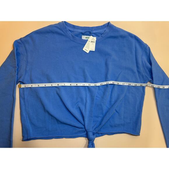 NWT Aerie Cropped Knot-Front Top Blue Size S - Picture 4 of 6